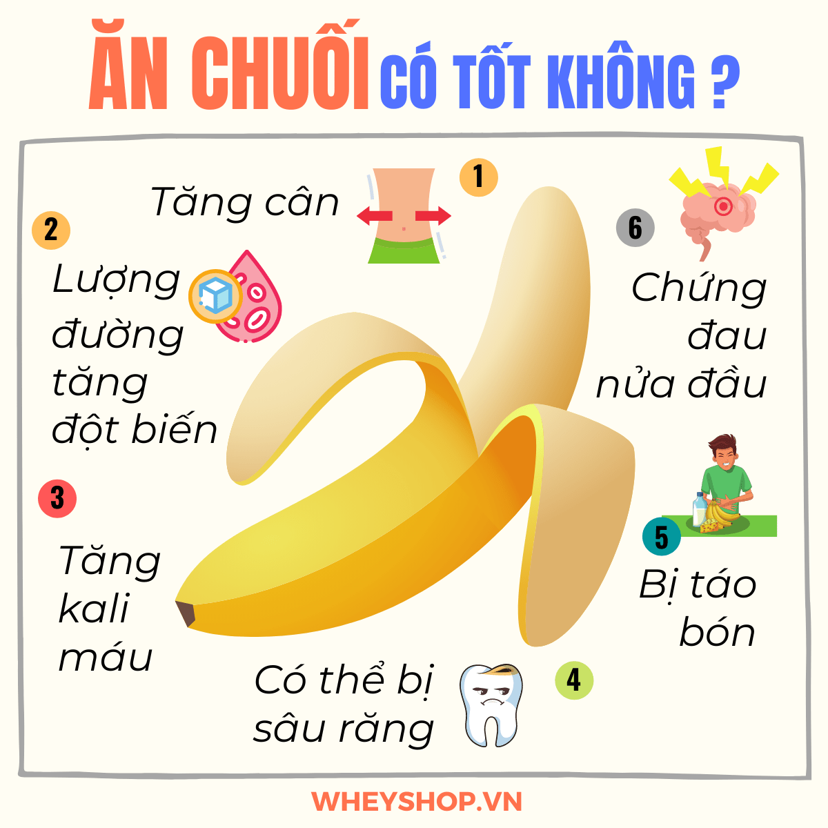 Nếu bạn đang băn khoăn tìm cách ăn chuối giảm cân hiệu quả, đơn giản thì hãy cùng WheyShop tham khảo ngay 9 cách ăn chuối giảm cân qua bài...