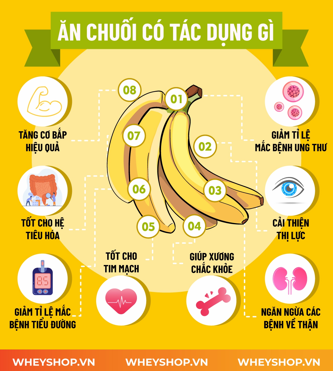 Chuối là loại trái cây quen thuộc, giàu dinh dưỡng. Tuy nhiên bạn đã hiểu rõ ăn chuối có tác dụng gì chưa? Cùng WheyShop tìm hiểu chi tiết qua bài viết...