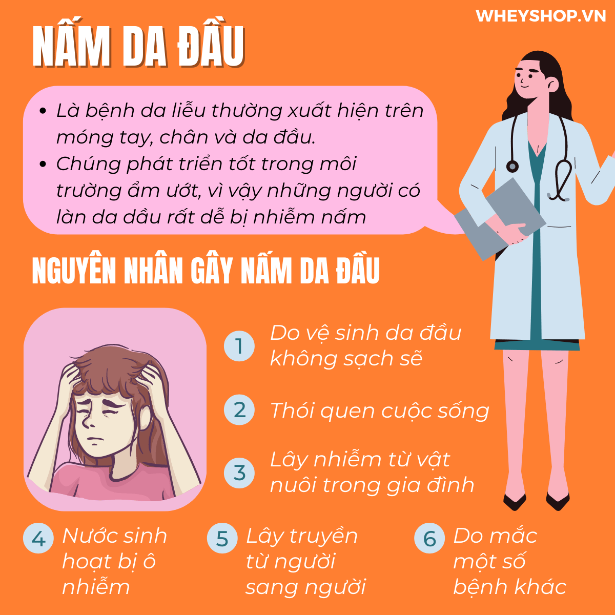 Nếu bạn đang băn khoăn tìm cách trị nấm da đầu bằng muối thì hãy cùng WheyShop tham khảo chi tiết hướng dẫn qua bài viết...