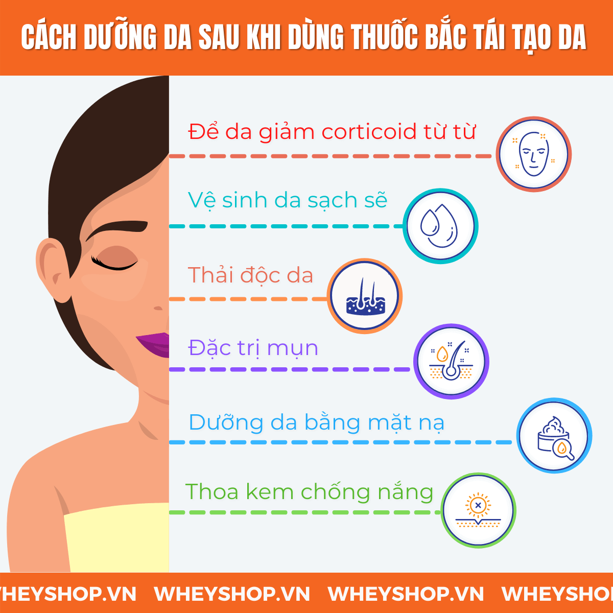 Nếu bạn đang băn khoăn tìm cách dưỡng da sau khi dùng thuốc bắc tái tạo da thì hãy cùng WheyShop tham khảo chi tiết bài viết...