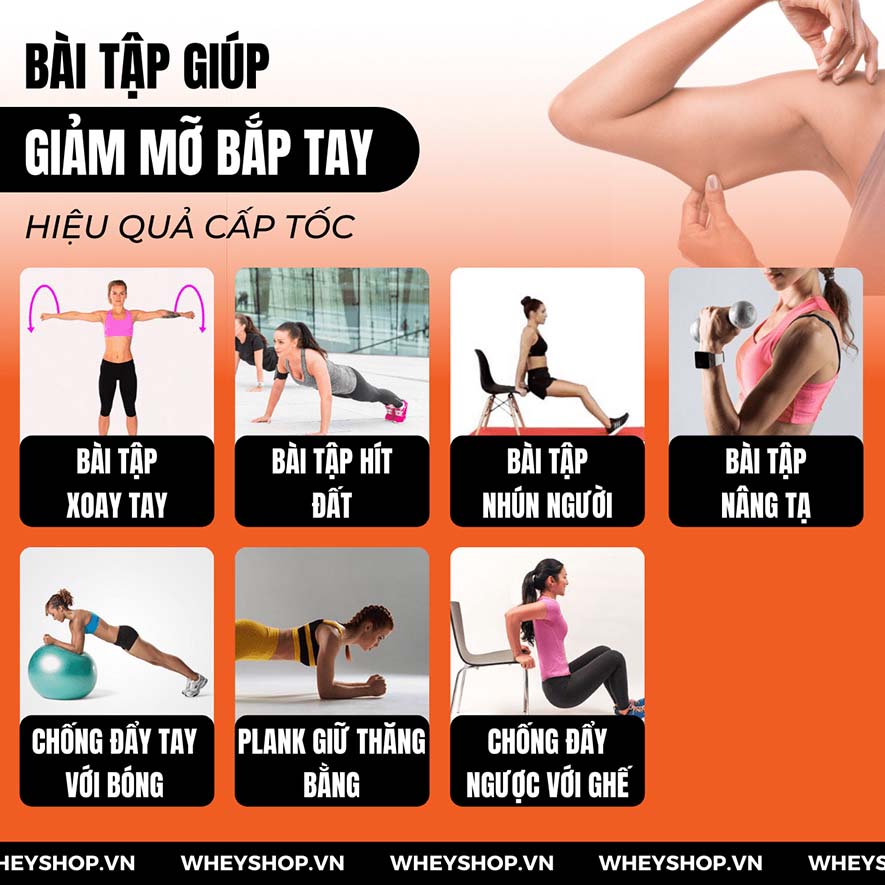 Nếu bạn đang băn khoăn áp dụng nhiều cách cách giảm mỡ bắp tay nhưng chưa có hiệu quả thì bài viết dưới đây WheyShop sẽ chia sẻ tới bạn bí quyết giảm mỡ bắp...