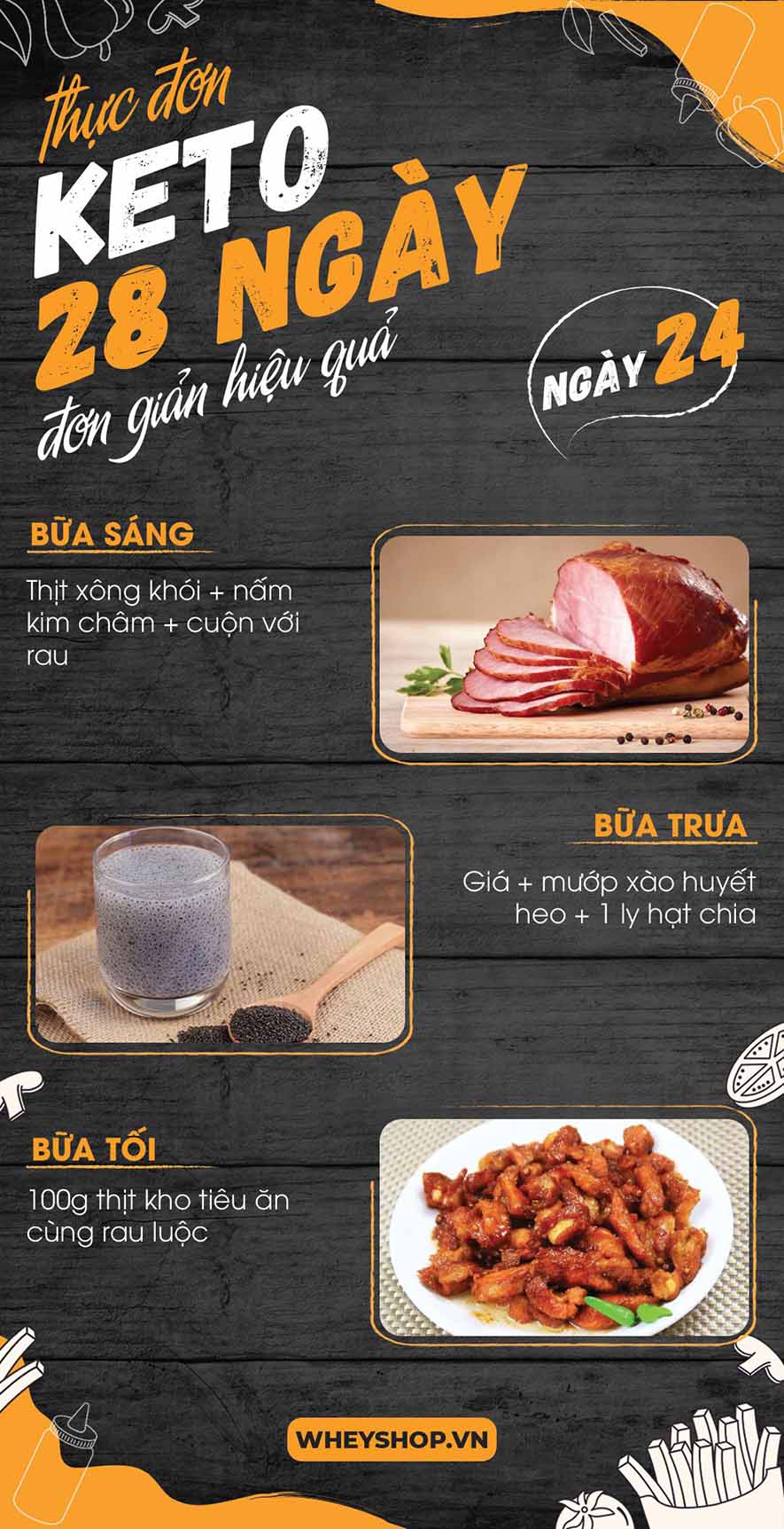 Nếu bạn đang băn khoăn tìm kiếm thực đơn keto 28 ngày thì hãy cùng WheyShop tham khảo chi tiết bài viết ngay sau đây nhé...