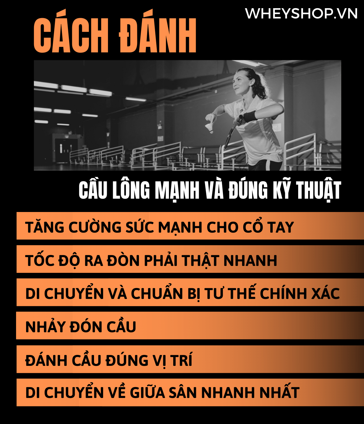 Cách đánh cầu lông mạnh và chuẩn xác được khá nhiều người chơi tìm hiểu và muốn sở hữu cho mình một cú đánh cực kì mạnh mẽ. Bài viết hôm nay WheyShop sẽ giúp...