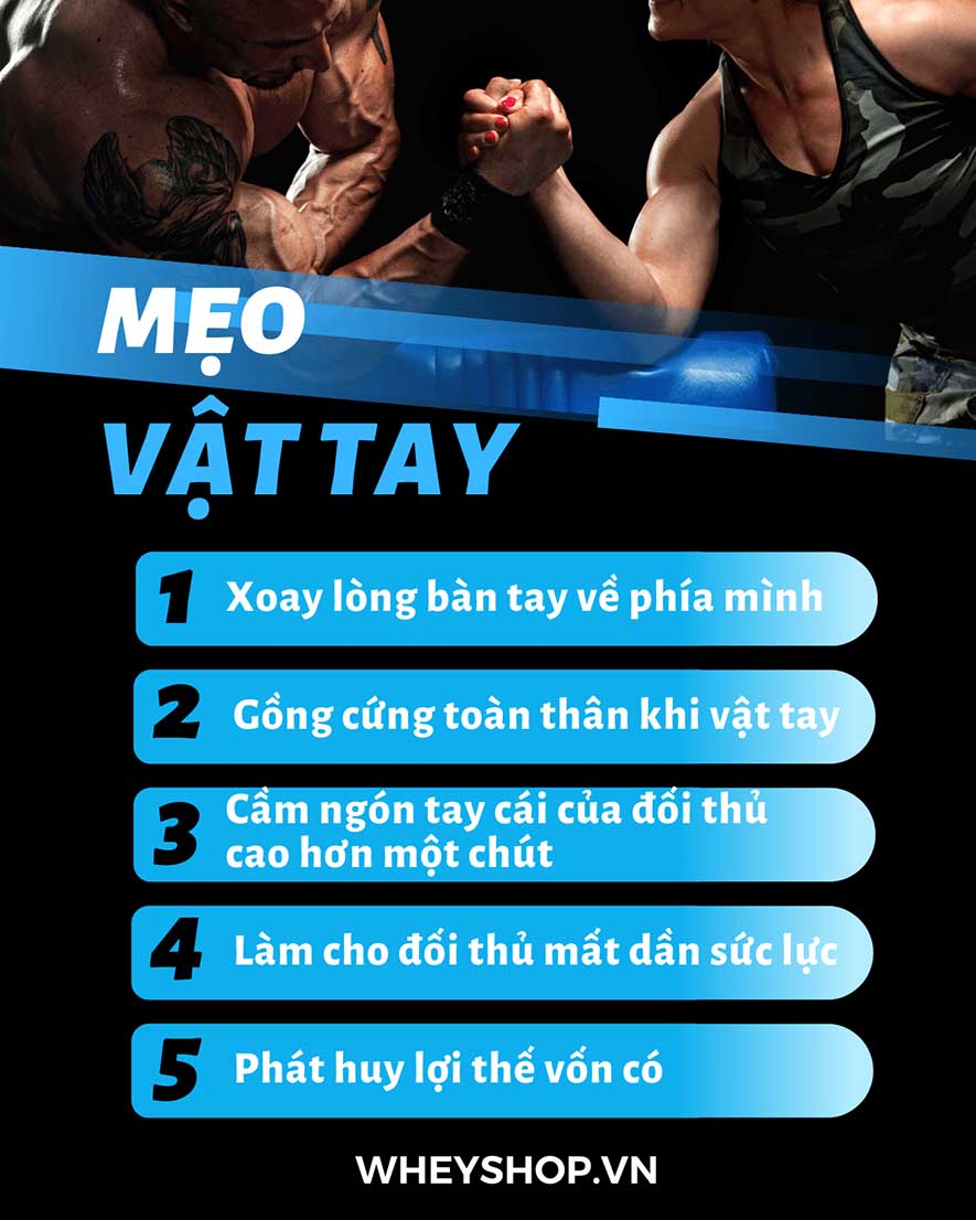 Vật tay là một trong những môn đối kháng phổ biến nhất ở các phòng tập gym. Do đó, trong bài viết ngày hôm nay, WheyShop sẽ chia sẻ với các bạn cách vật tay...