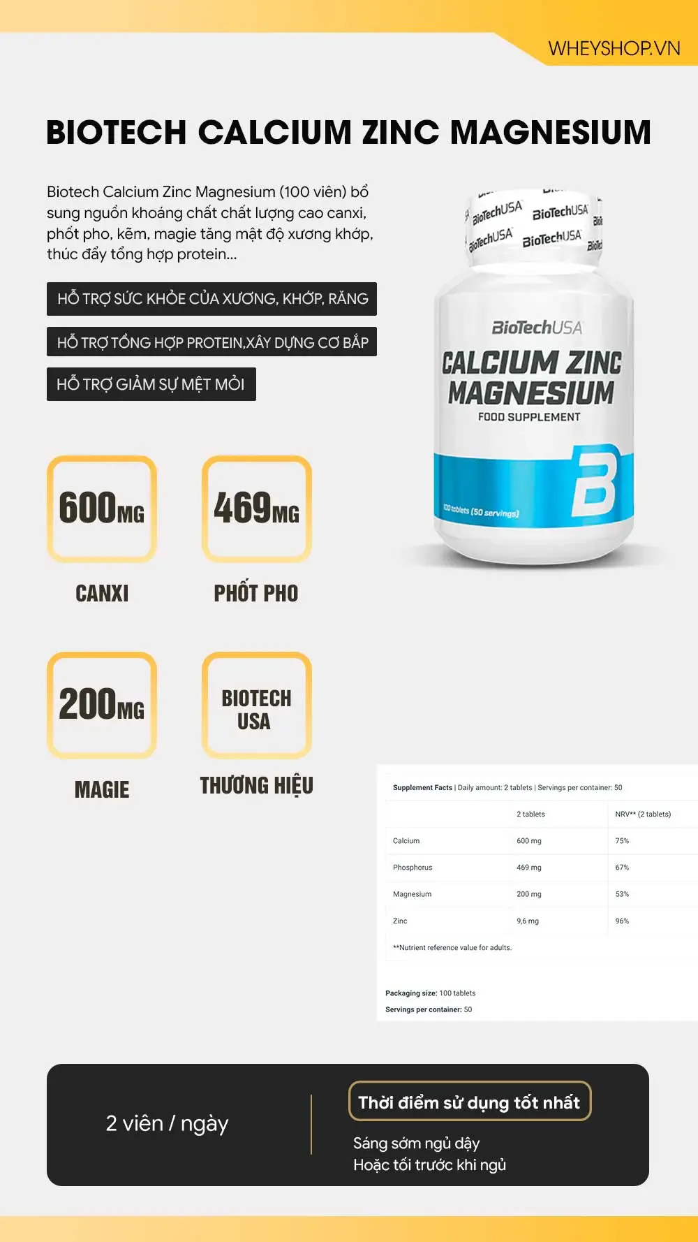 Biotech Calcium Zinc Magnesium (100 viên) 7 biotech-calcium-zinc-magnesium-100-vien