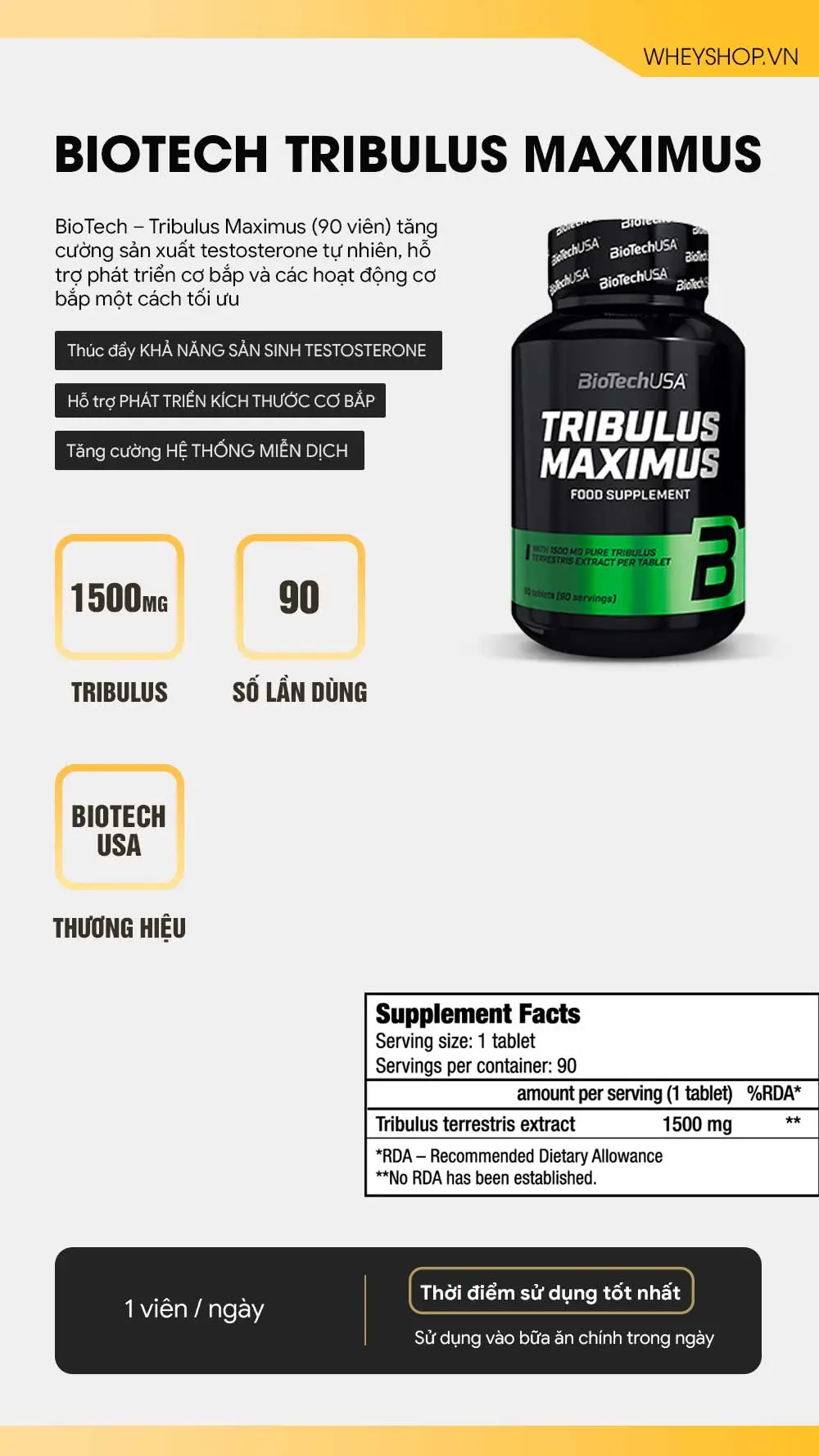 Biotech Tribulus Maximus (90 viên) 6 biotech-tribulus-maximus-90-vien