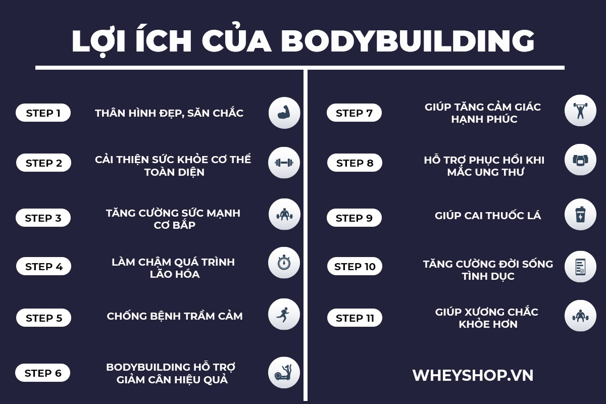Bodybuilding là gì ? Cùng WheyShop tìm hiểu chi tiết về Bodybuilding và những lợi ich mà Bodybuilding mang tới cho sức khỏe nhé...