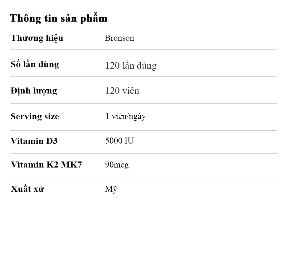 Bronson Vitamin K2 + D3