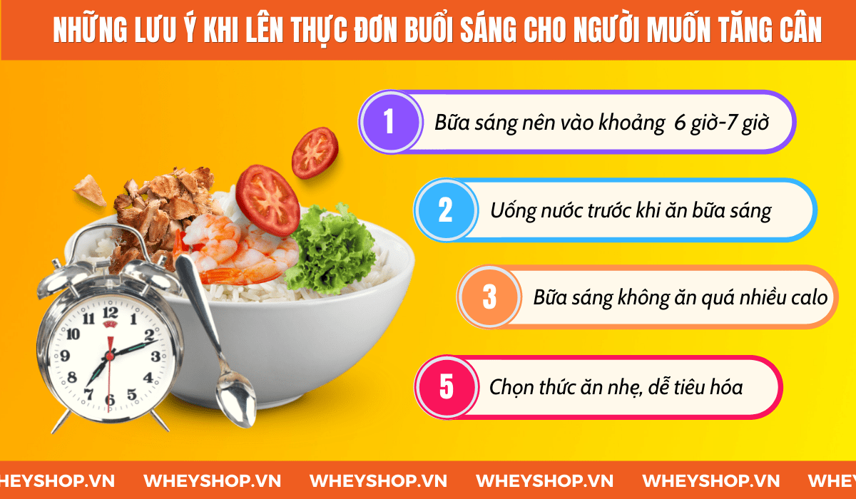 Bữa sáng nên ăn gì để tăng cân ? Bài viết dưới đây WheyShop sẽ giúp các bạn tìm hiểu về sự quan trọng của bữa sáng, những lời khuyên của chuyên gia về chế độ...