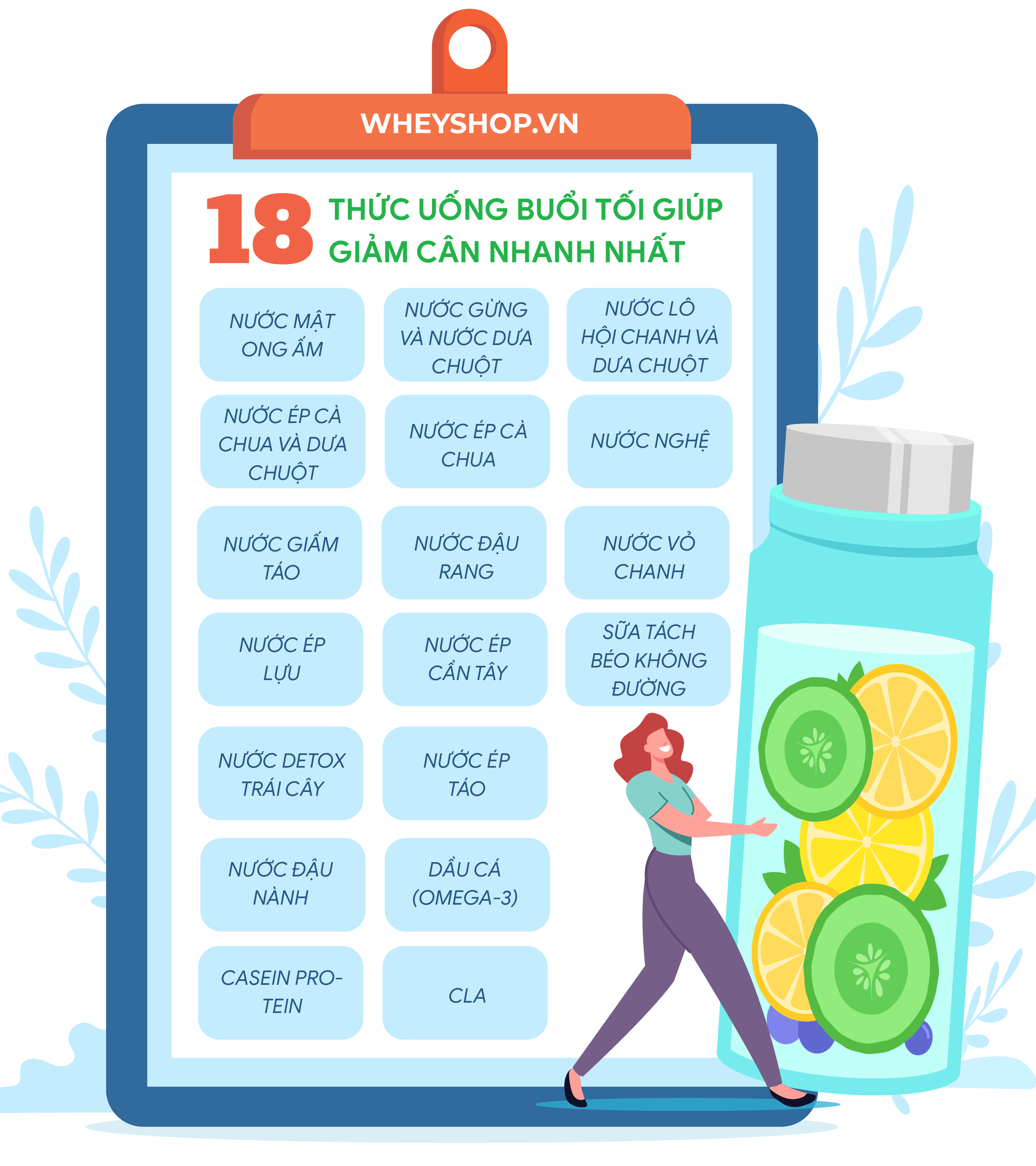 Nếu bạn đang băn khoăn tìm cách giảm mỡ bụng thì hãy cùng WheyShop tham khảo 18 loại nước uống giảm cân buổi tối đơn giản mà hiệu quả nhanh qua bài viết...
