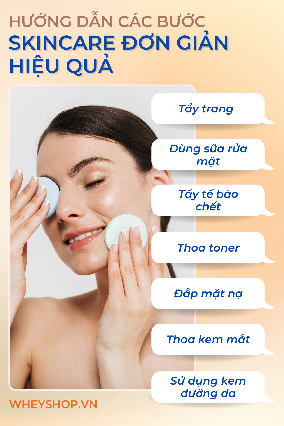 Các bước skincare đơn giản, hiệu quả giúp da luôn đẹp mịn màng mà WheyShop muốn chia sẻ tới bạn đọc tham khảo qua bài viết...