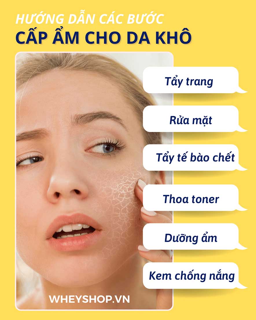 Nếu bạn đang băn khoăn tìm cách cấp ẩm cho da khô đơn giản hiệu quả tại nhà thì hãy cùng WheyShop tham khảo chi tiết bài viết...
