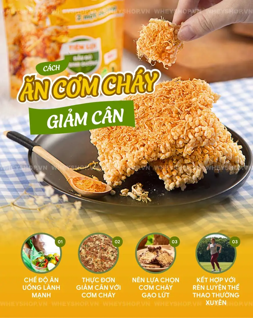 100g cơm cháy bao nhiêu calo? Theo nghiên cứu của các chuyên gia dinh dưỡng: ở điều kiện bình thường, cứ 1 bịch 100 gam cơm cháy chà bông có khoảng...