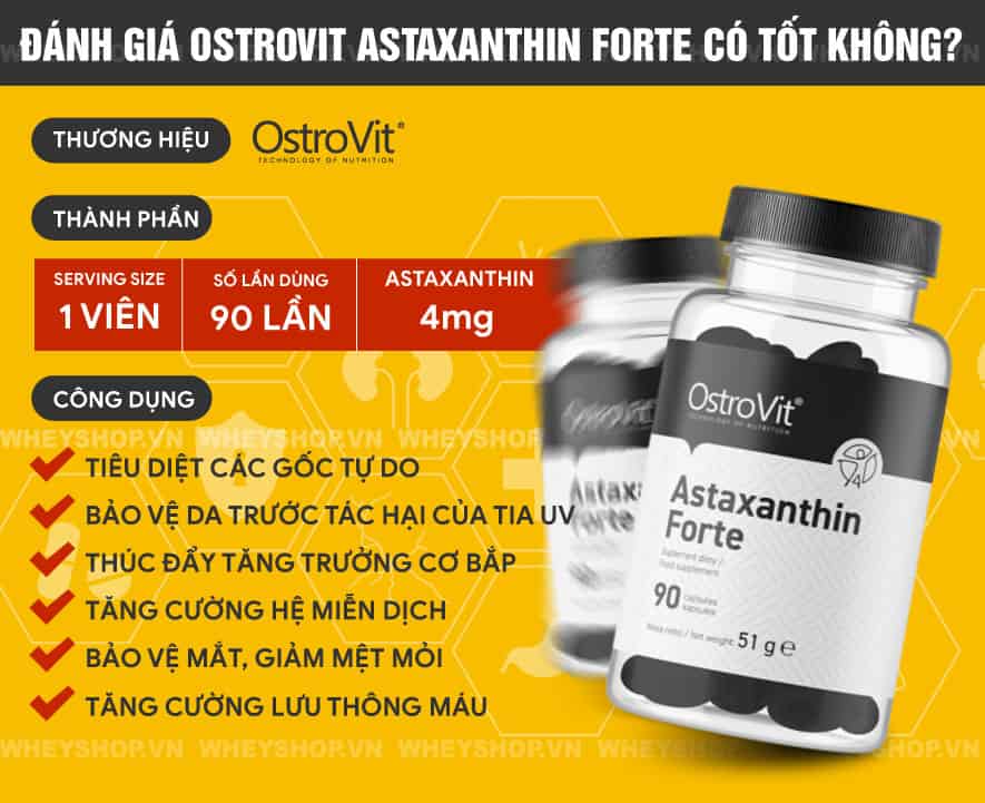 Nếu bạn đang băn khoăn lựa chọn sản phẩm Astaxanthin thì hãy cùng WheyShop review đánh giá đánh giá OstroVit Astaxanthin FORTE có tốt không qua bài viết...