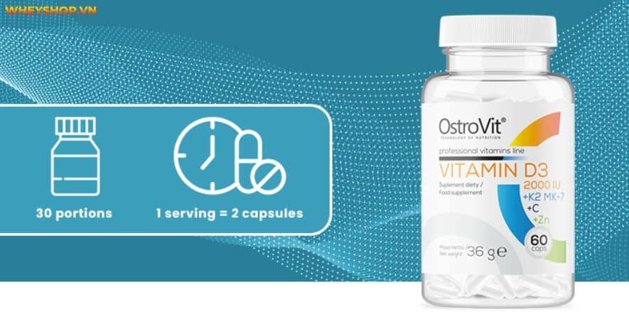 Cùng WheyShop review đánh giá OstroVit Vitamin D3 2000IU + K2 MK-7 + VC + Zinc có tốt không qua bài viết chi tiết sau đây ngay nhé...