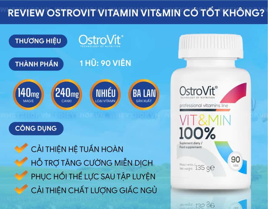 Nếu bạn đang băn khoăn không rõ đánh giá Ostrovit Vitamin Vit&Min có tốt không thì hãy cùng WheyShop tham khảo chi tiết bài viết ngay sau đây nhé...