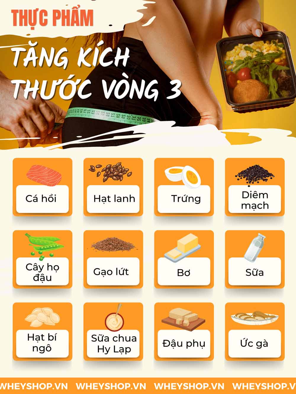 thực phẩm tăng vòng 3 nhanh