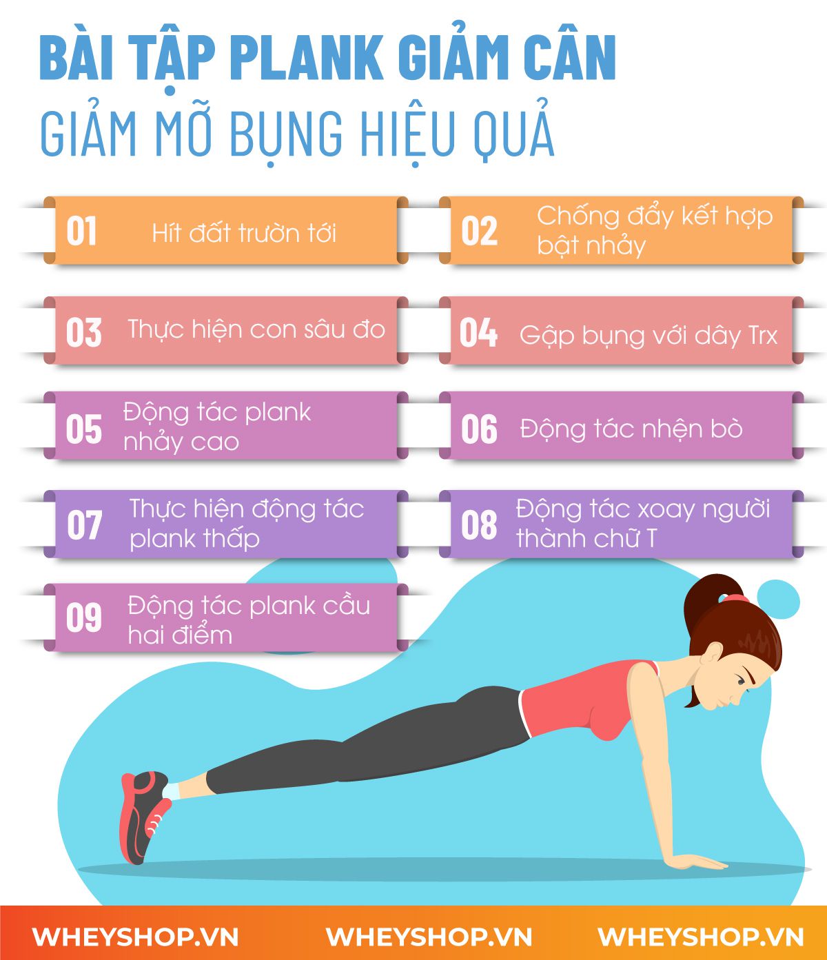Nếu bạn đang băn khoăn trong việc tìm cách tập plank để giảm cân giảm mỡ hiệu quả thì hãy cùng WheyShop tham khảo chi tiết qua bài viết...