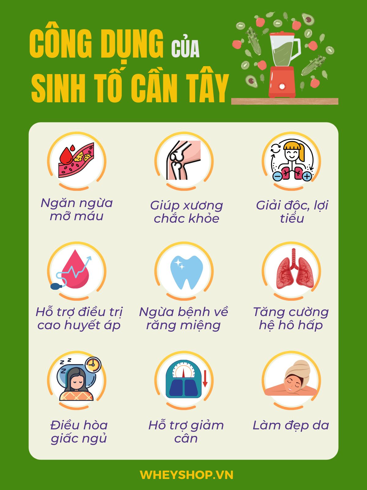 Nếu bạn đang băn khoăn tìm cách làm sinh tố cần tây thì hãy cùng WheyShop tham khảo các công thức sinh tố cần tây đẹp da, dáng đẹp trong bài...