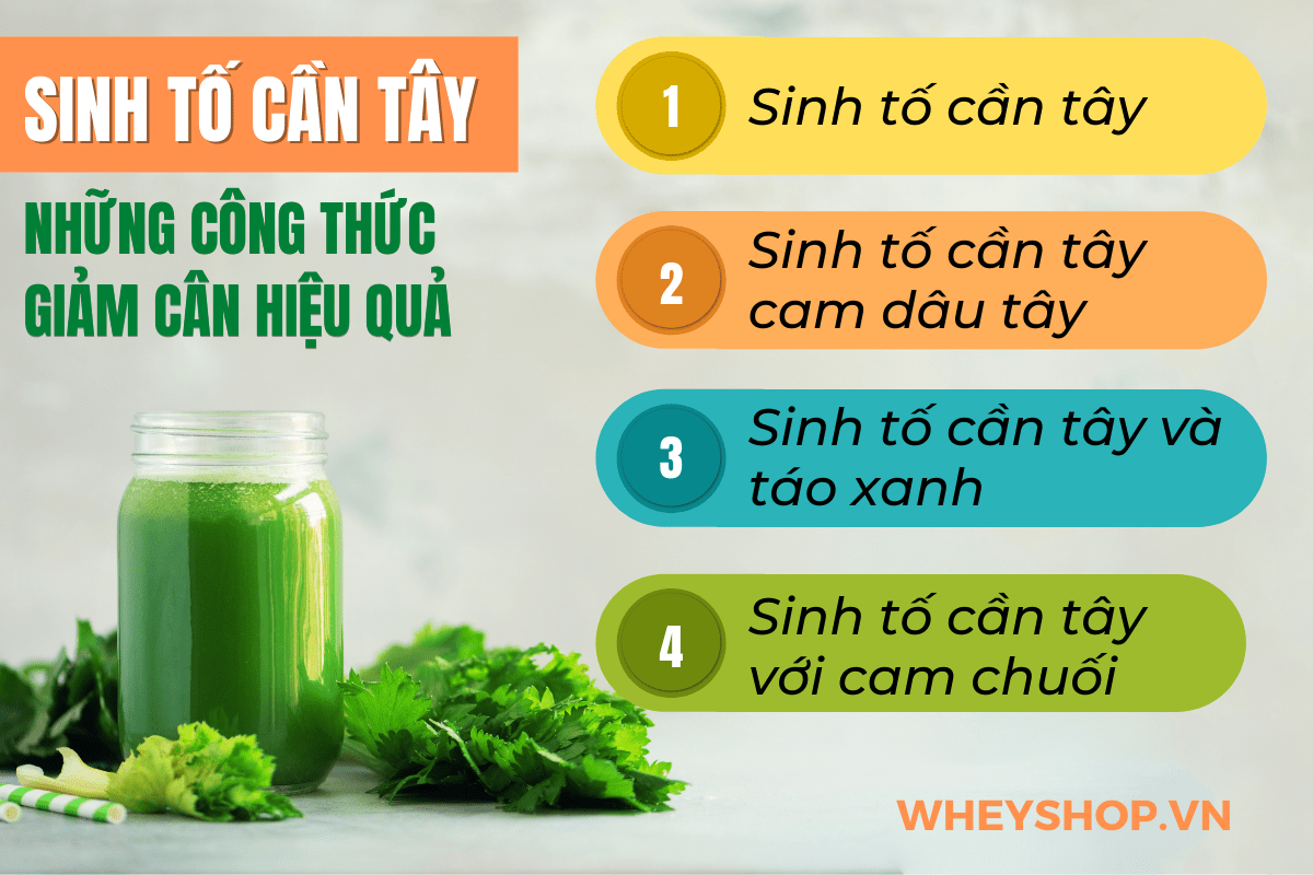 Nếu bạn đang băn khoăn tìm cách làm sinh tố cần tây thì hãy cùng WheyShop tham khảo các công thức sinh tố cần tây đẹp da, dáng đẹp trong bài...