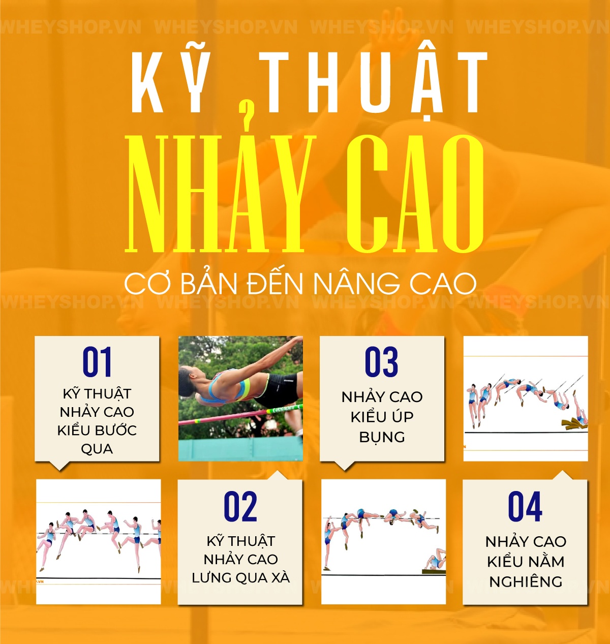 Nhảy cao là một trong những bộ môn thể thao phổ biến trong những năm gần đây. Trong bài viết này, cùng WheyShop tìm hiểu nhảy cao là gì và kỹ thuật nhảy cao...