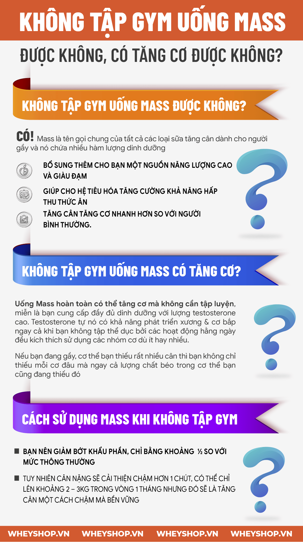 Không tập gym uống mass được không? Không tập gym vẫn tăng cơ hay chỉ là lên mỡ? Wheyshop sẽ giải đáp thắc mắc này nhé