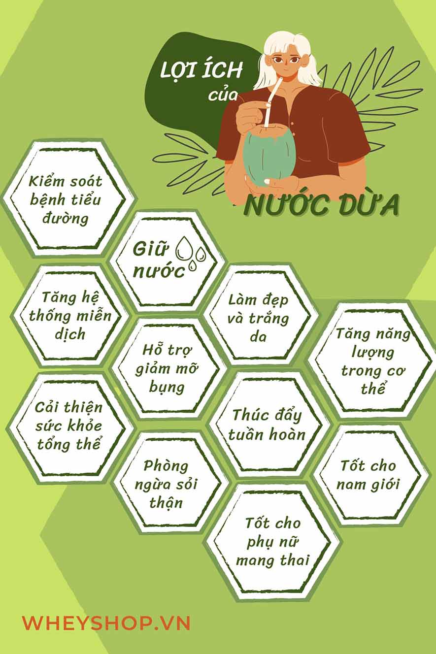 Nước dừa là thức uống cung cấp nhiều chất khoáng có lợi cho cơ thể. Thế nhưng, uống nước dừa nhiều có tốt không ? Bài viết dưới đây WheyShop sẽ giúp các bạn...