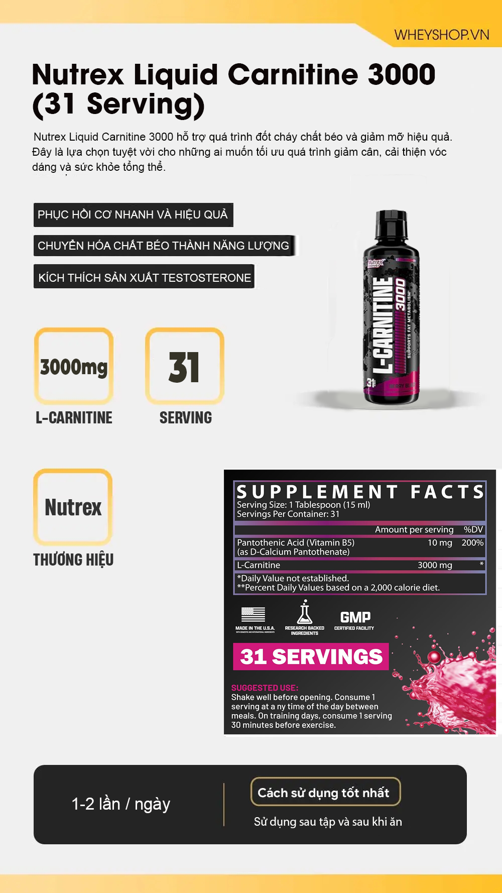 Nutrex Liquid Carnitine 3000 (31 lần sử dụng) 4 nutrex liquid carnitine 3000 31 lan su dung