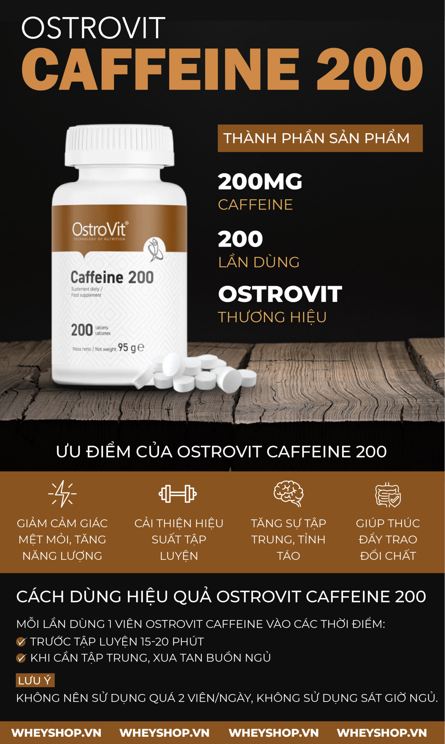 Ostrovit Caffeine 200 viên