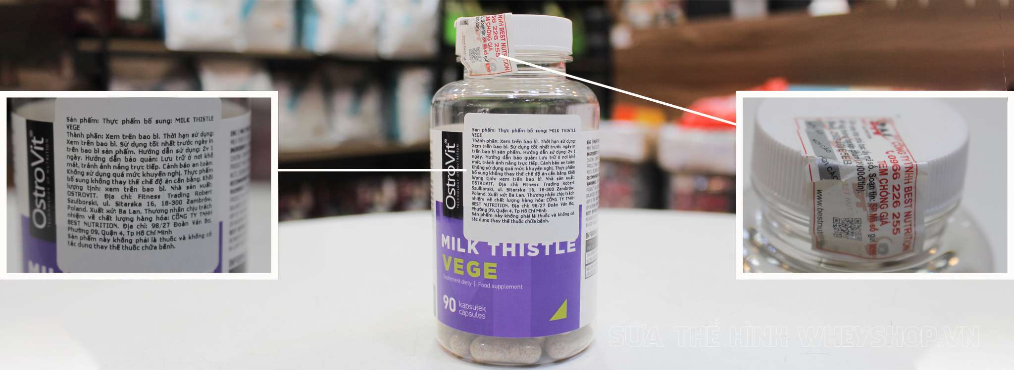 Ostrovit Milk Thistle 90 vien tem nhan hieu chinh hang tai wheyshop