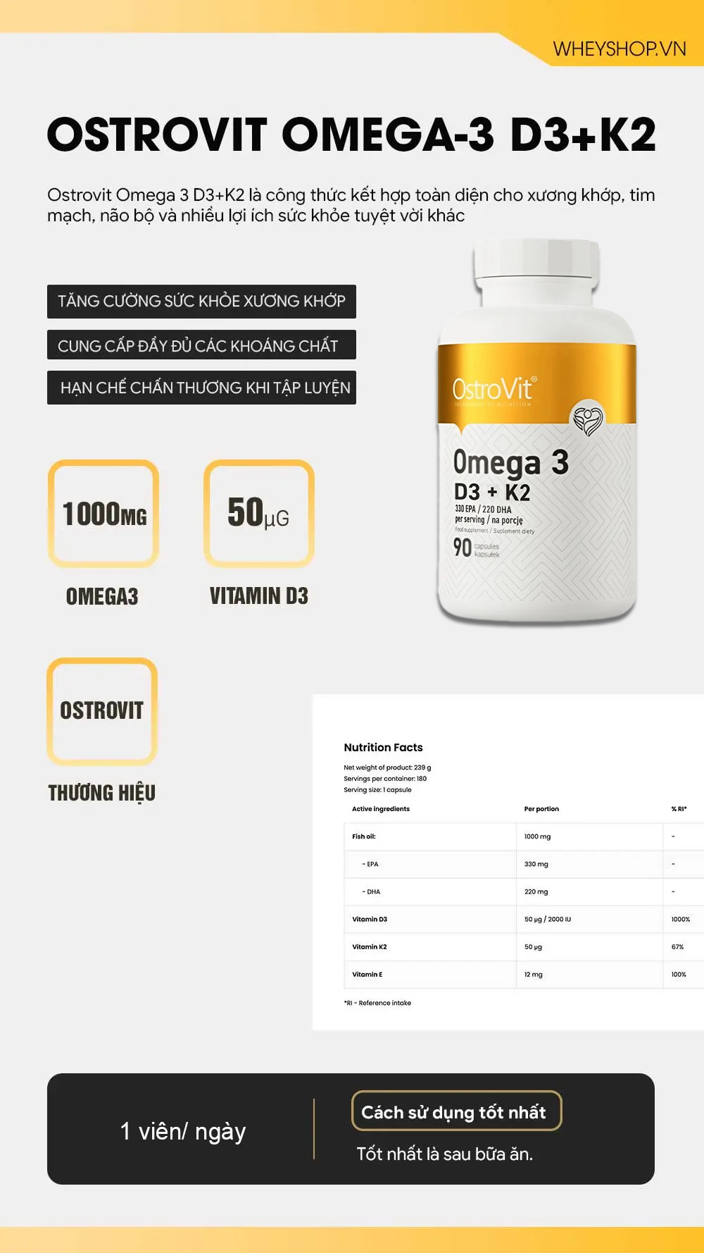 Ostrovit Omega-3 D3+K2 (90 viên) 4 ostrovit omega 3 d3 plus k2 90v