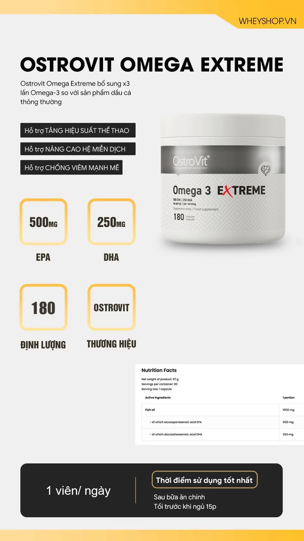 Ostrovit Omega-3 Extreme (180 viên)