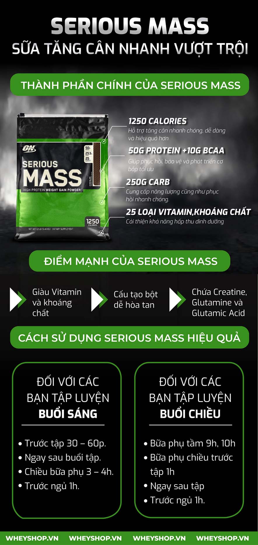 Serious Mass 12lbs (5.4kg) là sữa tăng cân nhanh, chất lượng nhất trên thị trường, cam kết nhập khẩu chính hãng, uy tín, giá rẻ nhất Hà Nội TpHCM...