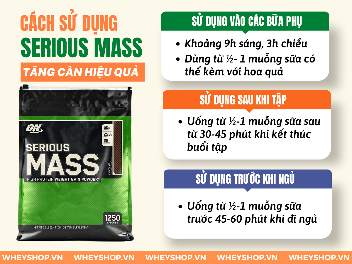 Serious mass là sản phẩm sữa tăng cân dành cho người gầy, cùng WheyShop tham khảo cách sử dụng Serious Mass hiệu quả qua bài...