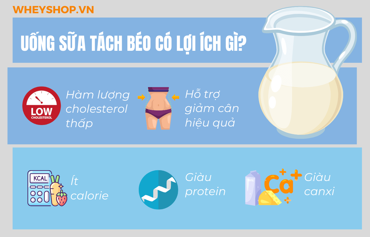 Nếu bạn có kế hoạch giảm cân và giảm lượng calo nạp vào cơ thể, hãy chọn sữa tách béo. Sữa tách béo cũng khá phù hợp với những người mắc bệnh tiểu đường, cao...