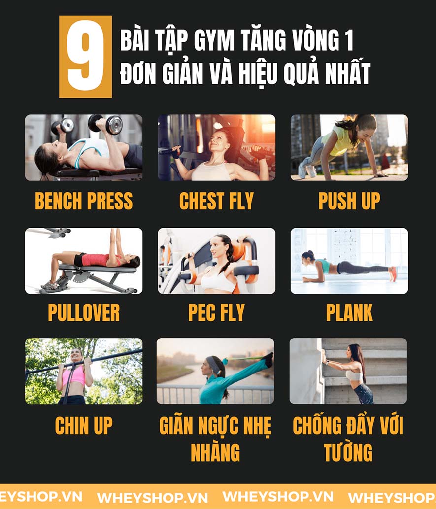 Nếu bạn đang băn khoăn tập gym tăng vòng 1 không thì hãy cùng WheyShop tham khảo chi tiết 9 bài tập gym tăng vòng 1 qua bài...