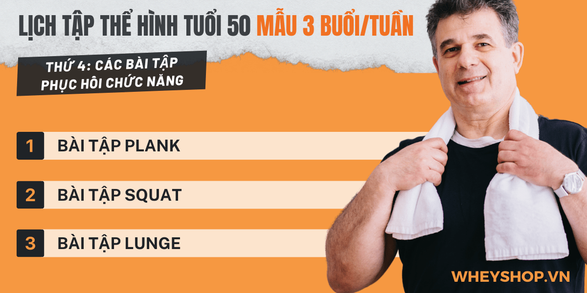 Tập thể hình là một cách để nâng cao sức khỏe. Hãy cùng WheyShop tìm hiểu lời khuyên hữu ích về vấn đề tập thể hình tuổi 50 sao cho hiệu quả nhất...