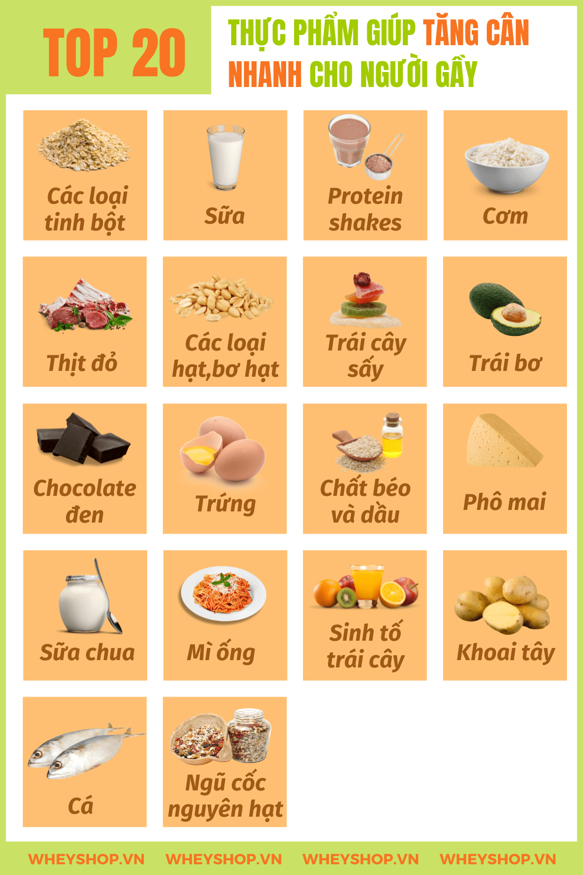 Nếu bạn đang băn khoăn tìm cách tăng cân thì hãy cùng WheyShop tham khảo thực phẩm bổ sung tăng cân cho người gầy...