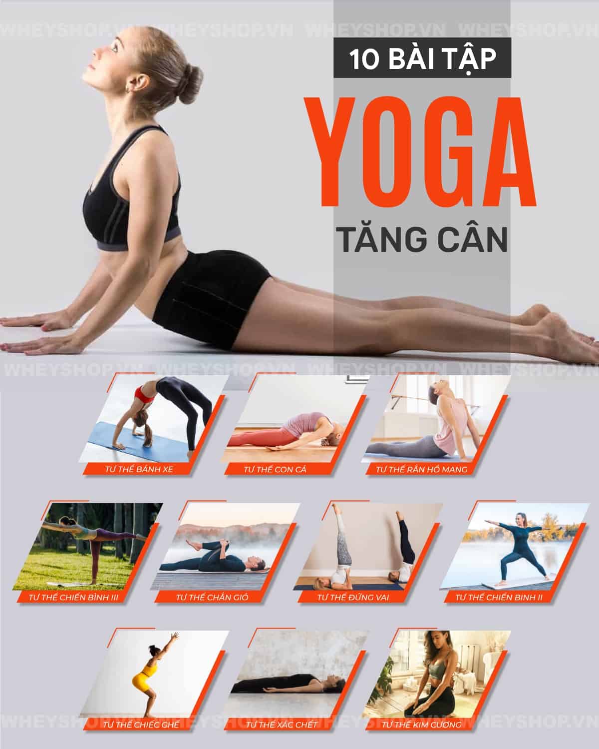 Tăng cân là vấn đề cần kiểm soát chặt chẽ, ngược lại nhiều người mong muốn tăng cân để cải thiện thân hình gầy gò. WheyShop giới thiệu bài tập yoga tăng cân...