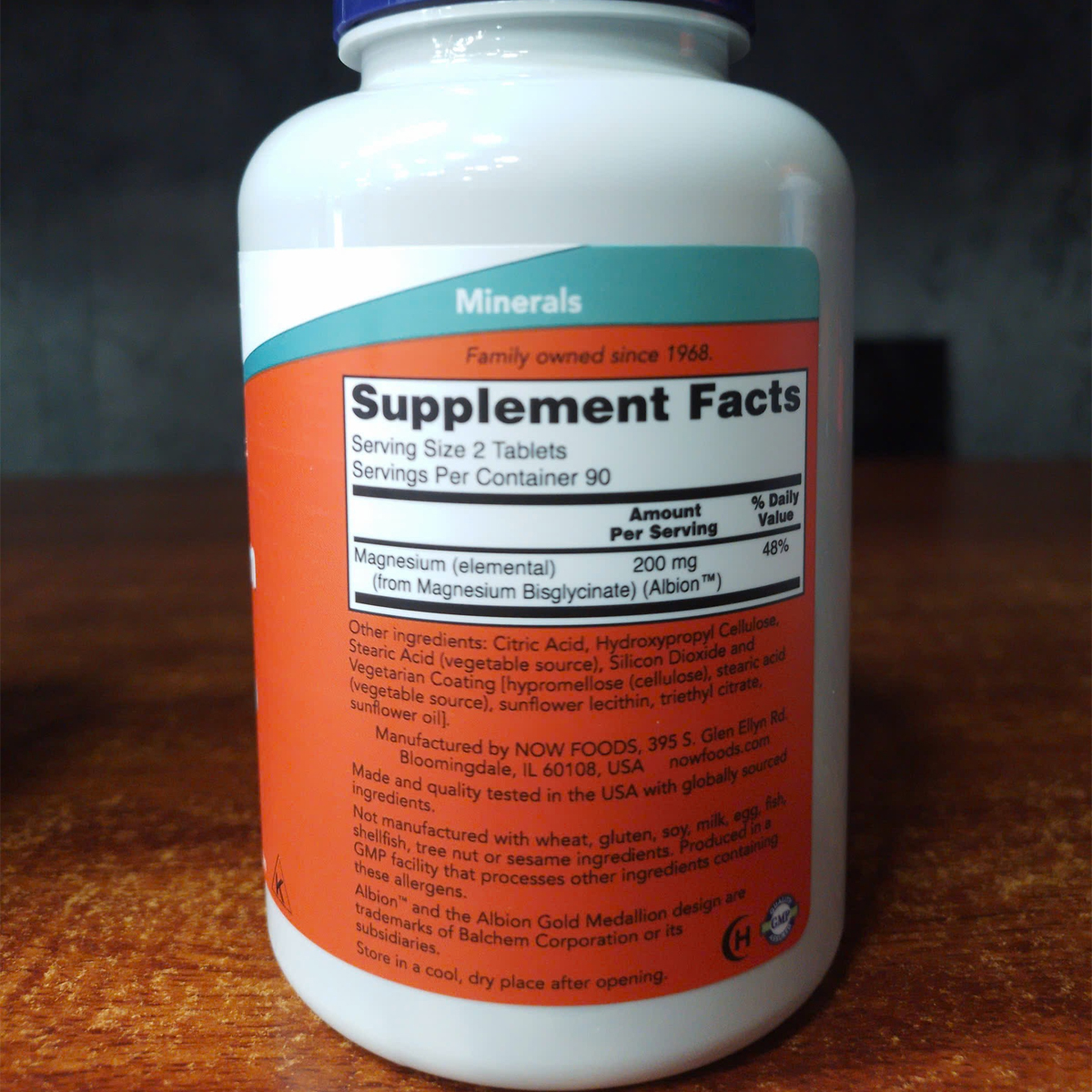 NOW Magnesium Glycinate 200 mg (180 viên)