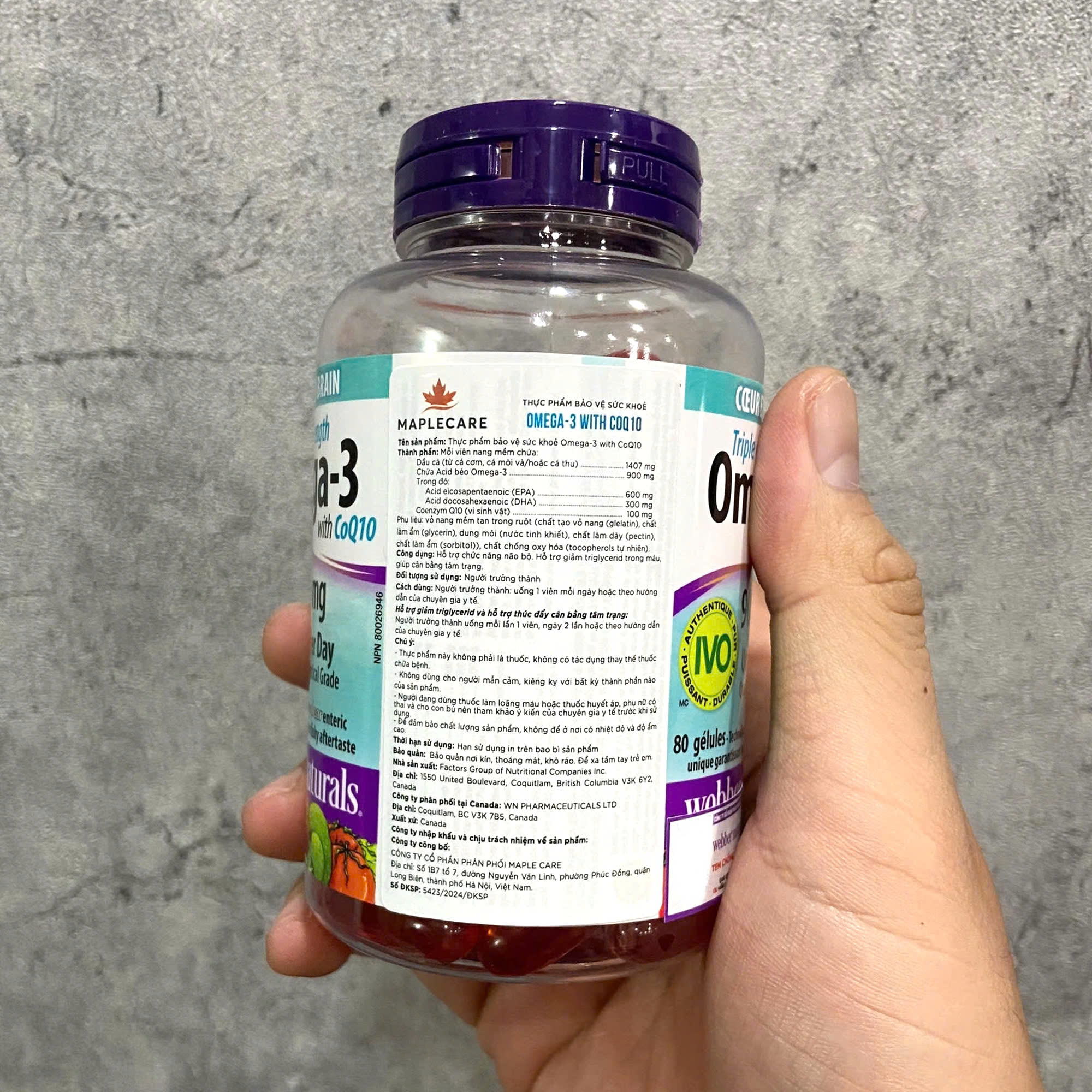 Webber Naturals Triple Strength Omega-3 with CoQ10 900mg (80 viên)