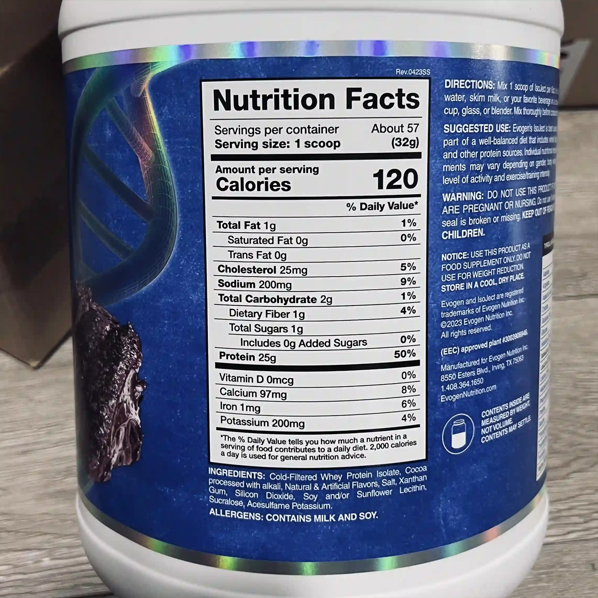 Evogen IsoJect Whey Isolate 4Lbs (57 servings)