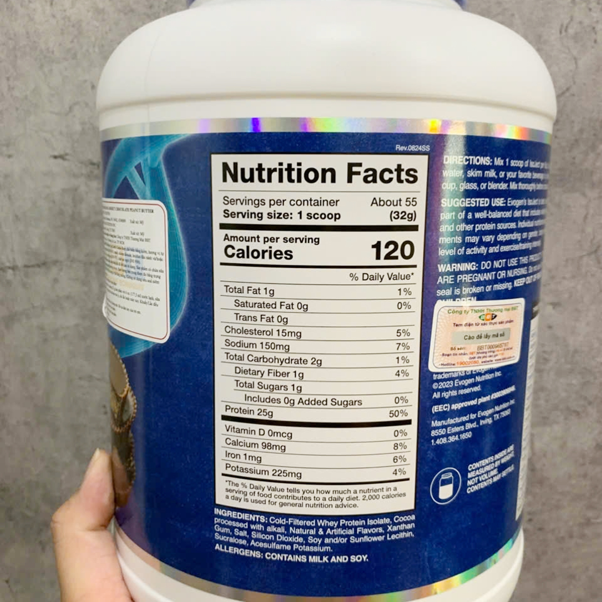 Evogen IsoJect Whey Isolate 4Lbs (57 servings)