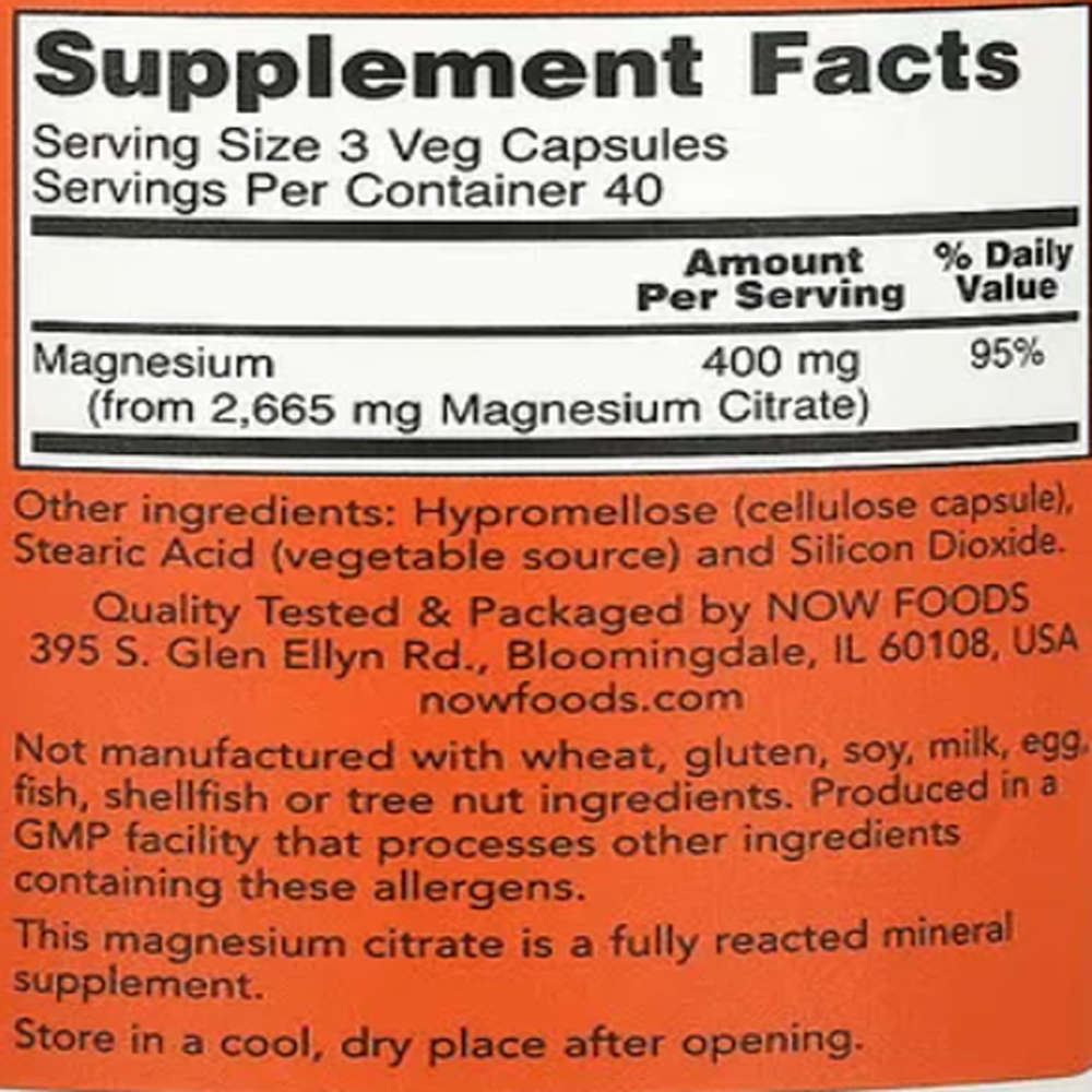 Now Magnesium Citrate (120 viên)