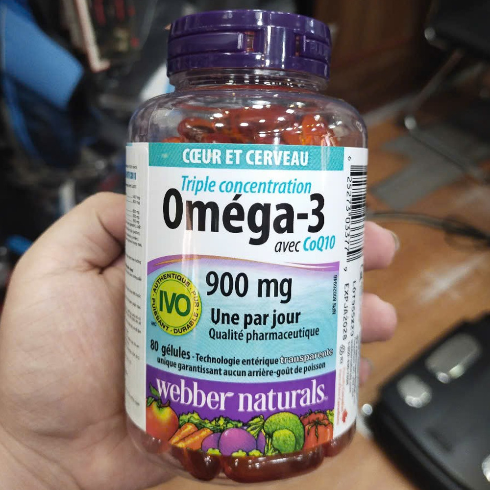 Webber Naturals Triple Strength Omega-3 with CoQ10 900mg (80 viên)