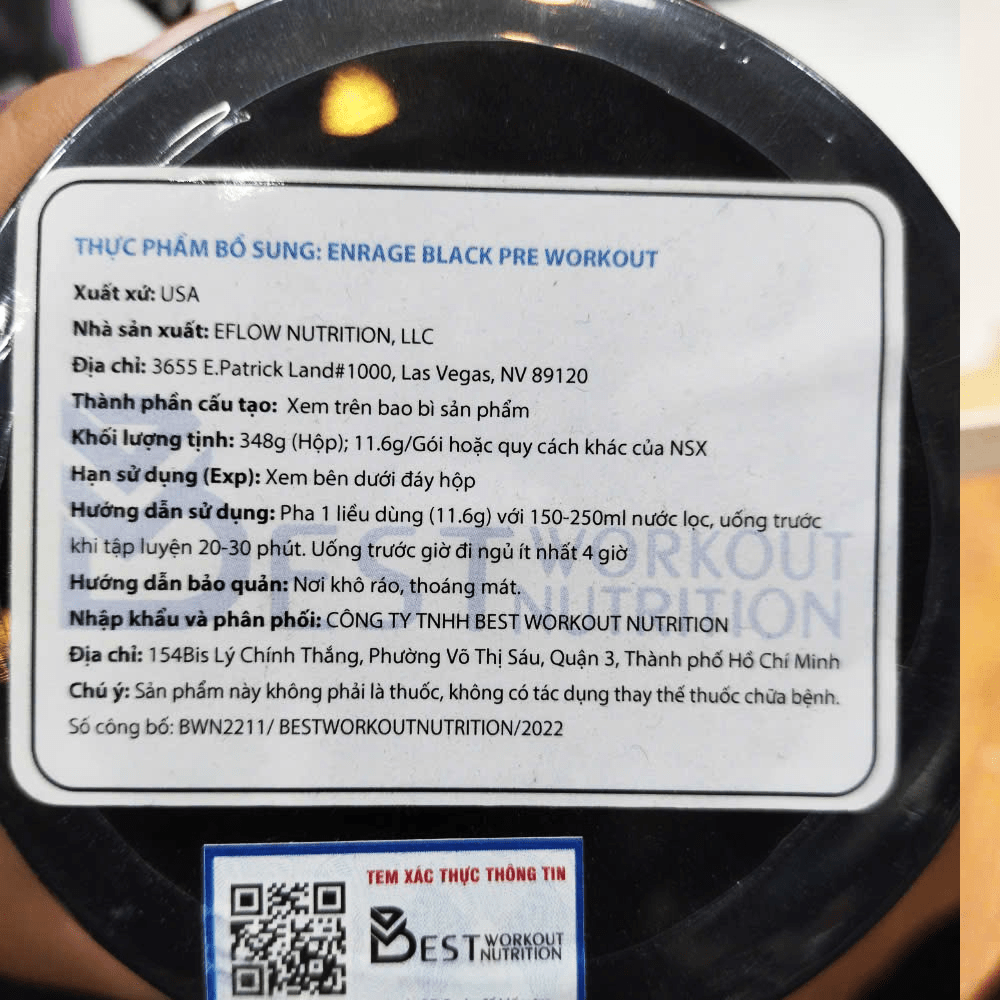 Enrage Black Pre Workout (30 servings)