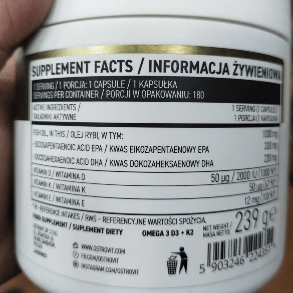 Ostrovit Omega-3 D3+K2 (180 viên)