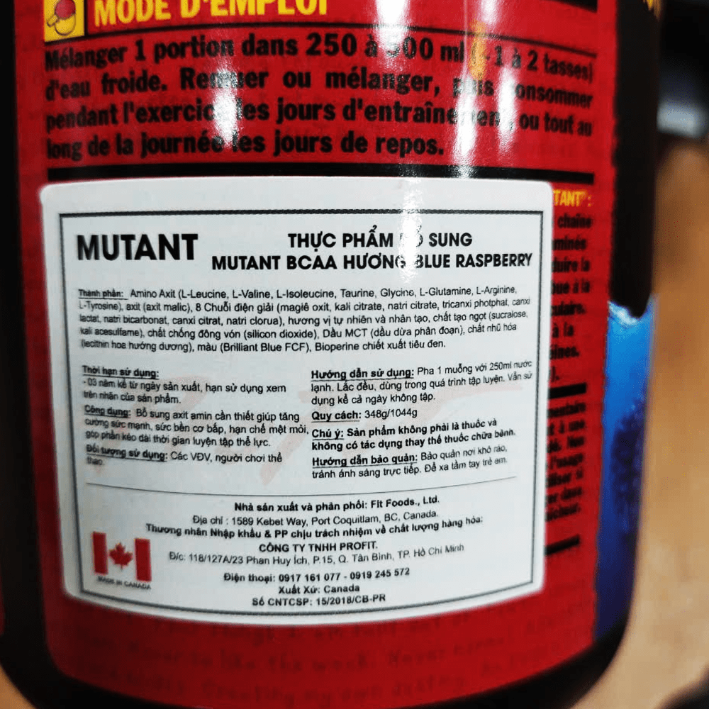 [ THANH LÝ ] Mutant BCAA 9.7 (30 lần dùng)