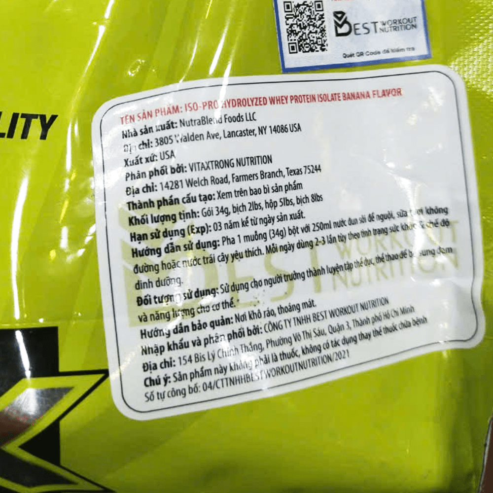 VitaXtrong ISO Pro 2Lbs (907g)