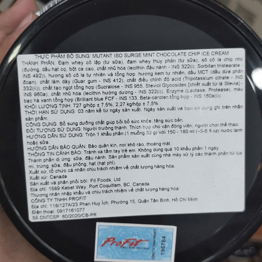 Mutant Iso Surge 1.6Lbs (720g)